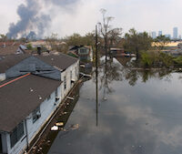 Flooded Lake Forest area of New Orleans