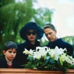 a family at a funeral