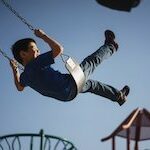 boy on a swing