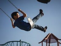 boy on a swing