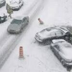 car accident in the snow car accident in the snow