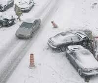 car accident in the snow car accident in the snow